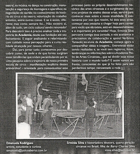 crônica: As presenças do passado, in Revista Palco Aberto nº 7, ano 2, agosto/setembro 2005, p.19.