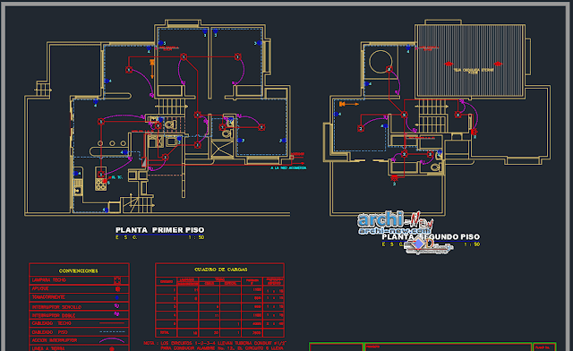 One family housing rural in AutoCAD 