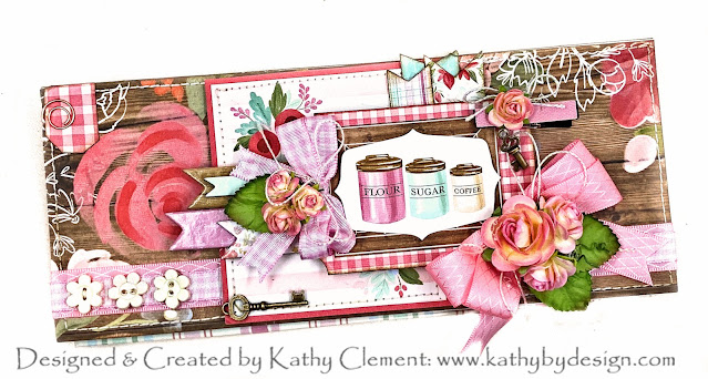 Carta Bella Farmhouse Market Slimline Box Card by Kathy Clement with Really Reasonable Ribbon