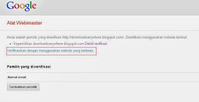 Memasang Kode Google Site Verification