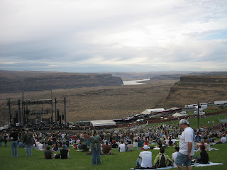 vue de l'amphithéatre the gorge à Seattle lors du concert de Dave Matthews