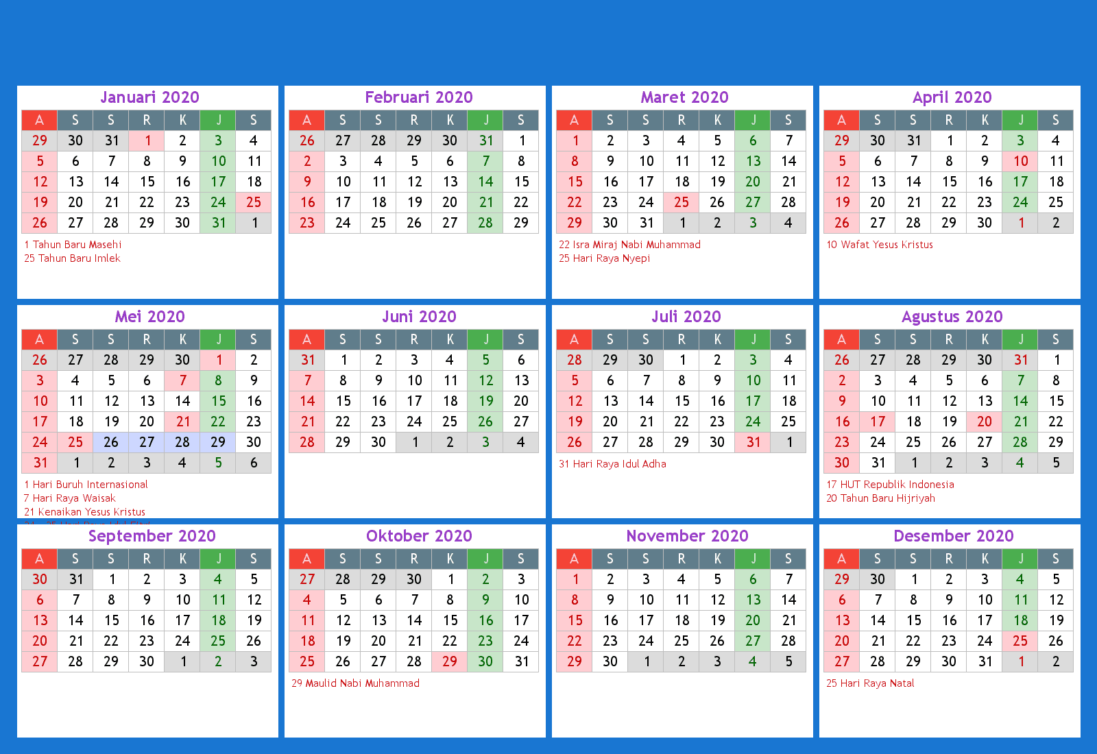 Calendar 2020 Indonesia Kalender 2020  Idul Fitri Ucapan Lebaran