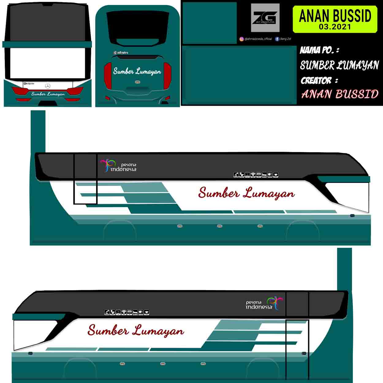 livery bussid srikandi shd sumber lumayan