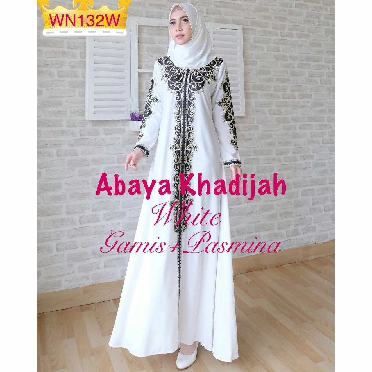 Gamis Putih Ukuran Besar My Ponny C - Baju gamis putih modern