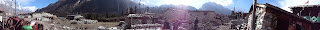 Panoramic picture of the manaslu trek Nepal. 