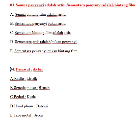 Latihan Soal Tes Potensi Akademik Tpa
