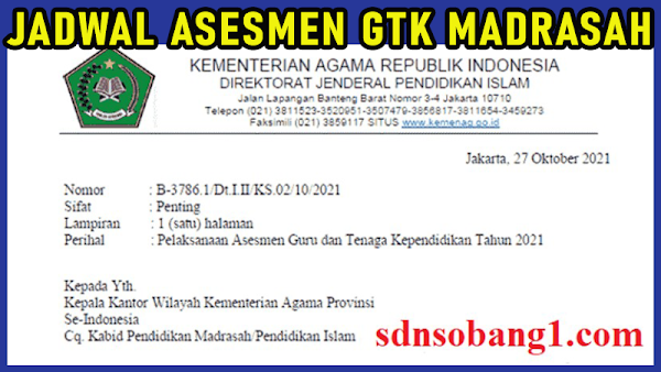 Jadwal Asesmen GTK Madrasah Tahun 2021