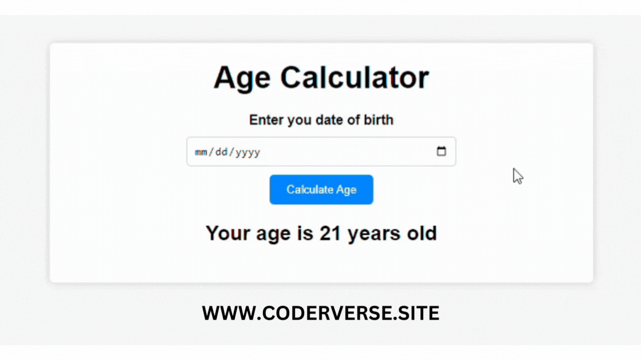 How To Make Age Calculator Using HTML CSS JS