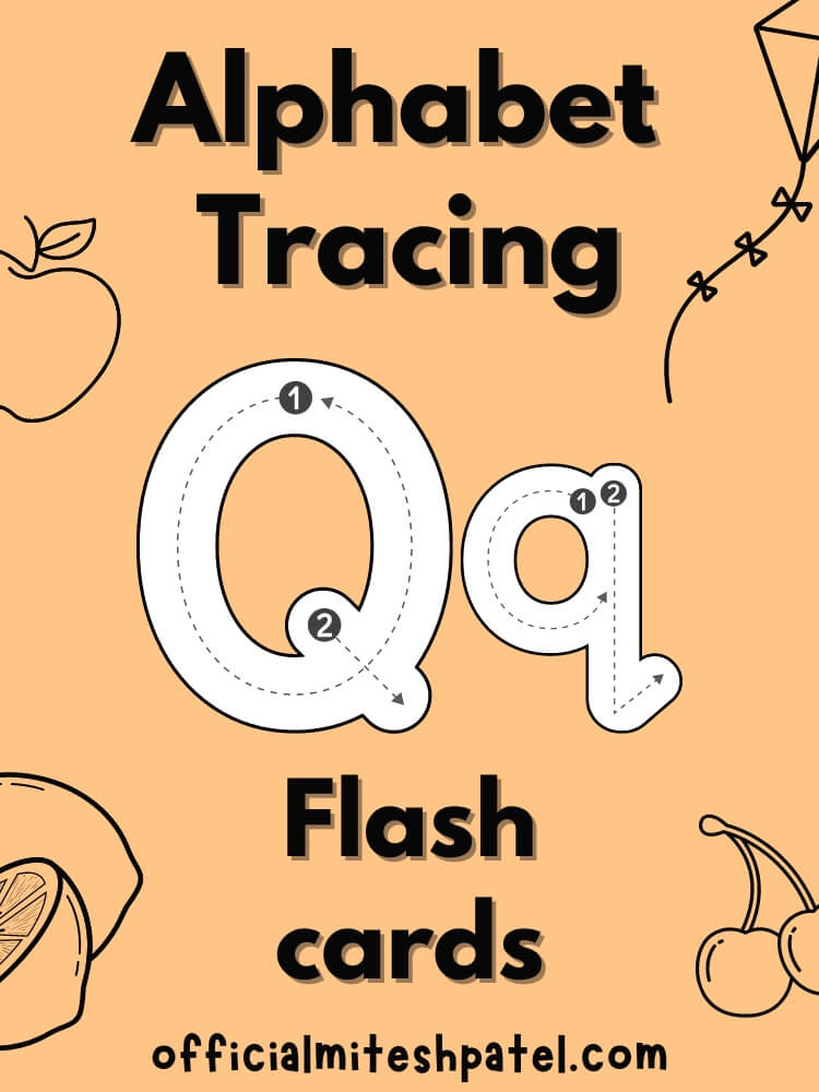 Free Printable Letter Q Alphabet Tracing Flash Cards