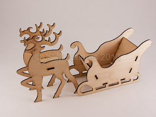 1/24th Reindeer & sleigh laser cut kit