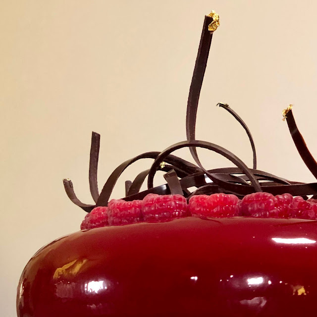 Recette d'entremets vanille chocolat framboise