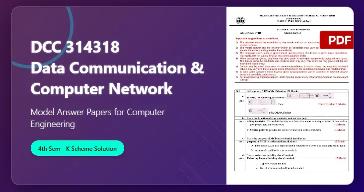 DCC 314318 Data Communication MSBTE Model Answer Papers K Scheme