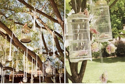 Retro Decor on These Hanging Bird Cages Are Part Of A Wedding Reception  Aren T They