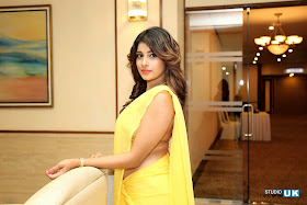 Nadeesha Hemamali Hot Yellow Saree 