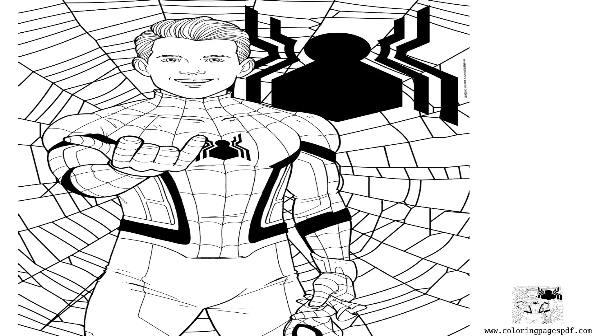 Coloring Page Of Unmasked Spiderman