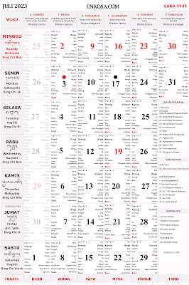Detail Kalender Bali Juli 2023 Lengkap