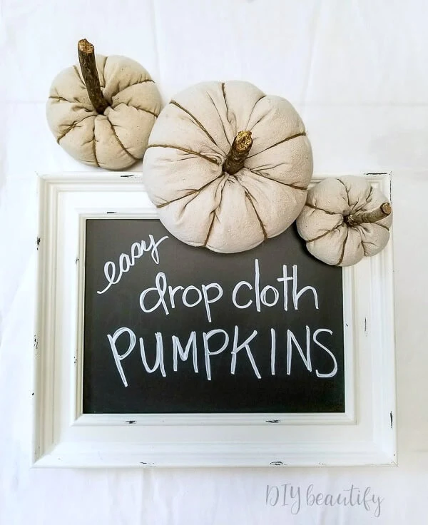 drop cloth pumpkins