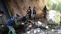 Dansub 07 Sektor 22, Peltu Bayu : Hujan Sehari  Sungai Cikadal Meteng Dipadati Sampah