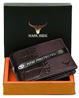 maroon style leather wallet