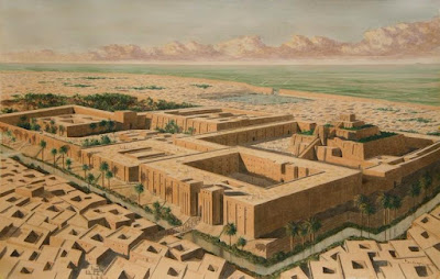Storia dell'arte la mezzaluna fertile i sumeri ricostruzione grafica di Ur bassa mesopotamia