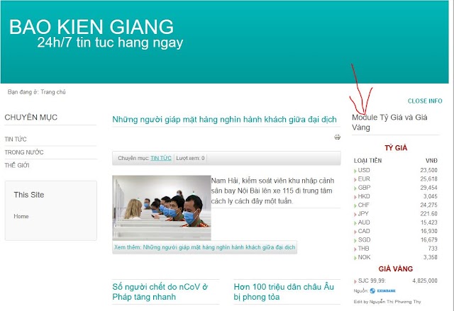 Module Tỷ Giá và Giá Vàng - Edit Phương Thy