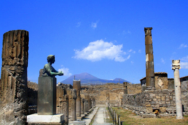 Widok Pompejów/ View of Pompeii, Adam Mickiewicz w Pompejach, Adam Mickiewicz in Pompeii