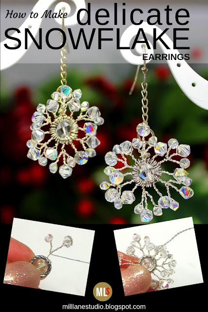 Crystal snowflake earrings inspiration sheet