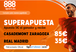 888sport superapuesta acb Zaragoza vs Real Madrid 1 diciembre 2019