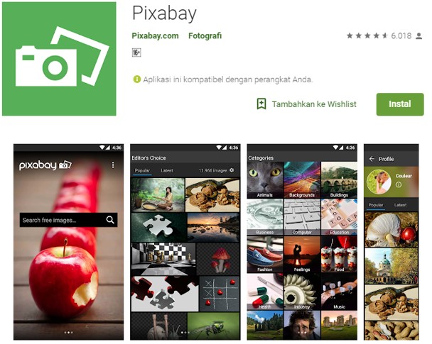 Aplikasi Pixabay Untuk Ngeblog