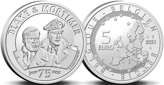 Belgium 5 euro 2021 - 75 years of Blake & Mortimer