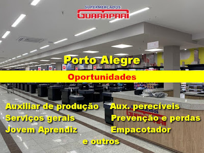 Supermercado abre vagas para Serviços Gerais, Empacotador, Jovem Aprendiz e outros em Porto Alegre