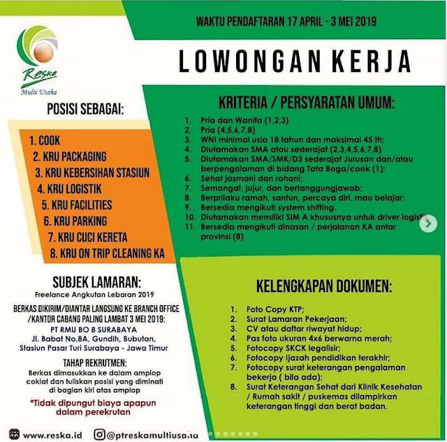 Lowongan Kerja PT Reska Multi Usaha