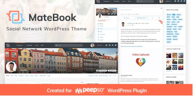 Matebook Social Network WordPress مكون إضافي مجاني وخفيف للشبكة الاجتماعية للتحميل