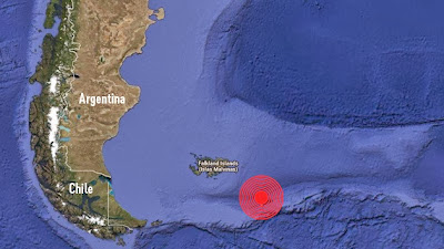 TERREMOTO DE 7,0 GRADOS SACUDE LAS ISLAS MALVINAS (FALKLAND), 25 de Noviembre 2013