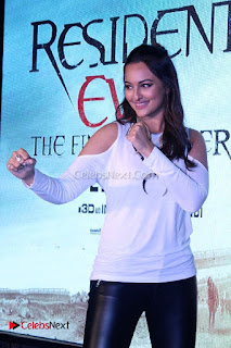 Bollywood Actress Sonakshi Sinha Pos in Leather Pants at Launch Of Virtual Reality Hepatic Gaming Experience  0006.jpg