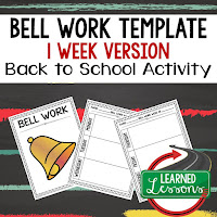 Bellwork Template, Back to School Resource Bundle: Empowering Teachers for Success!