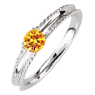 A016のリング形状、オレンジダイヤはハートインダイヤモンド製