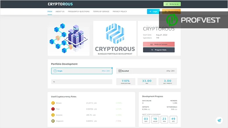 Cryptorous обзор и отзывы проекта