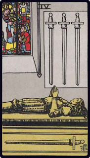 The 4 of Swords - Tarot Card from the Rider-Waite Deck