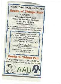 AAUW, book fair, fundraiser, book sale, Riverfront Antique Mall