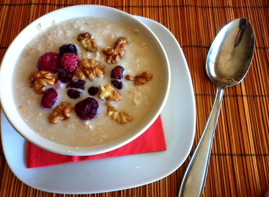 Crema de arroz con pasas y nueces