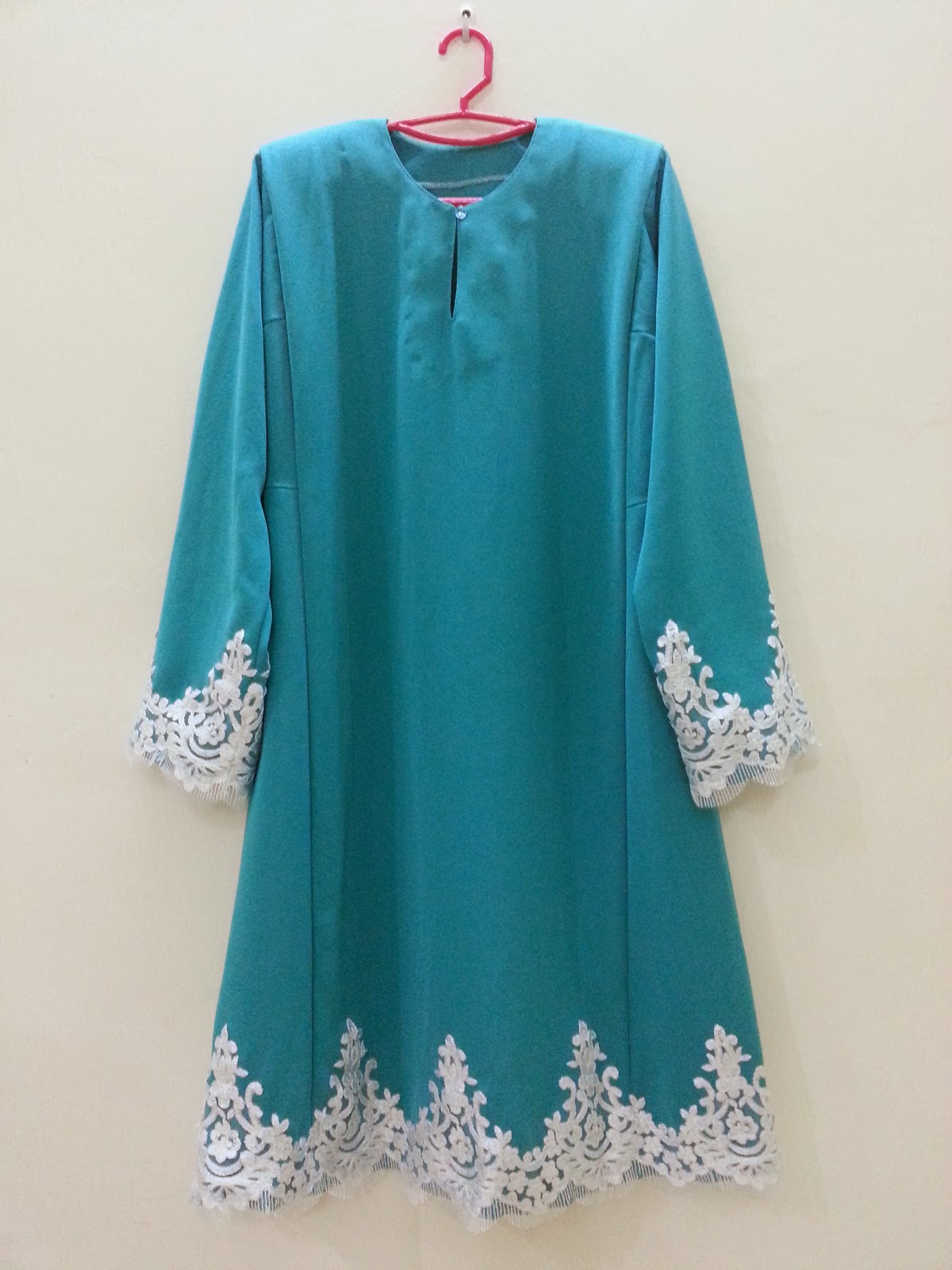 SWEETLADY BEADS Baju  Kurung  Pahang Border Lace Hijau 