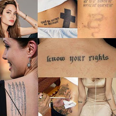 Angelina Jolie Tattoo Collections
