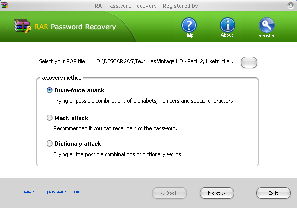 RAR Password Recovery v1.80 [Recuperación de contraseñas de RAR]