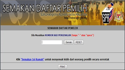 Semakan Daftar Pemilih Secara Online Dan SMS