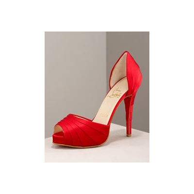 Red Shoes#Christian Louboutin Armadillo Satin d'Orsay