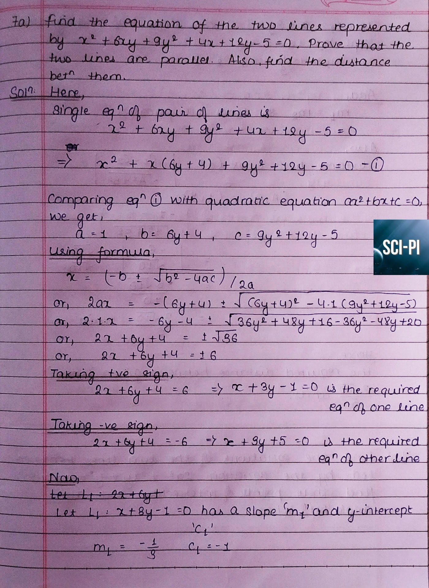 Grade 11 Pair of Straight Lines Exercise Solutions | Basic Mathematics Grade XI by Sukunda Pustak Bhawan