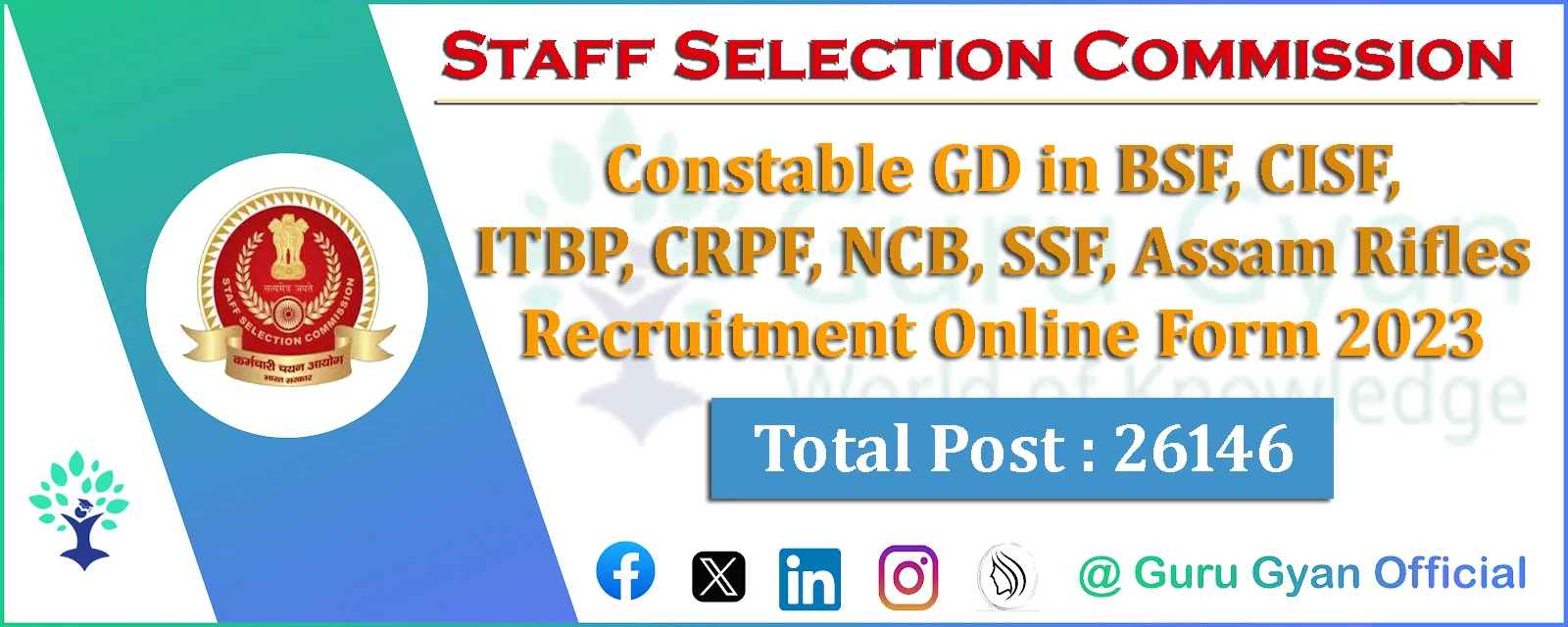SSC GD Constable Online Form 2023