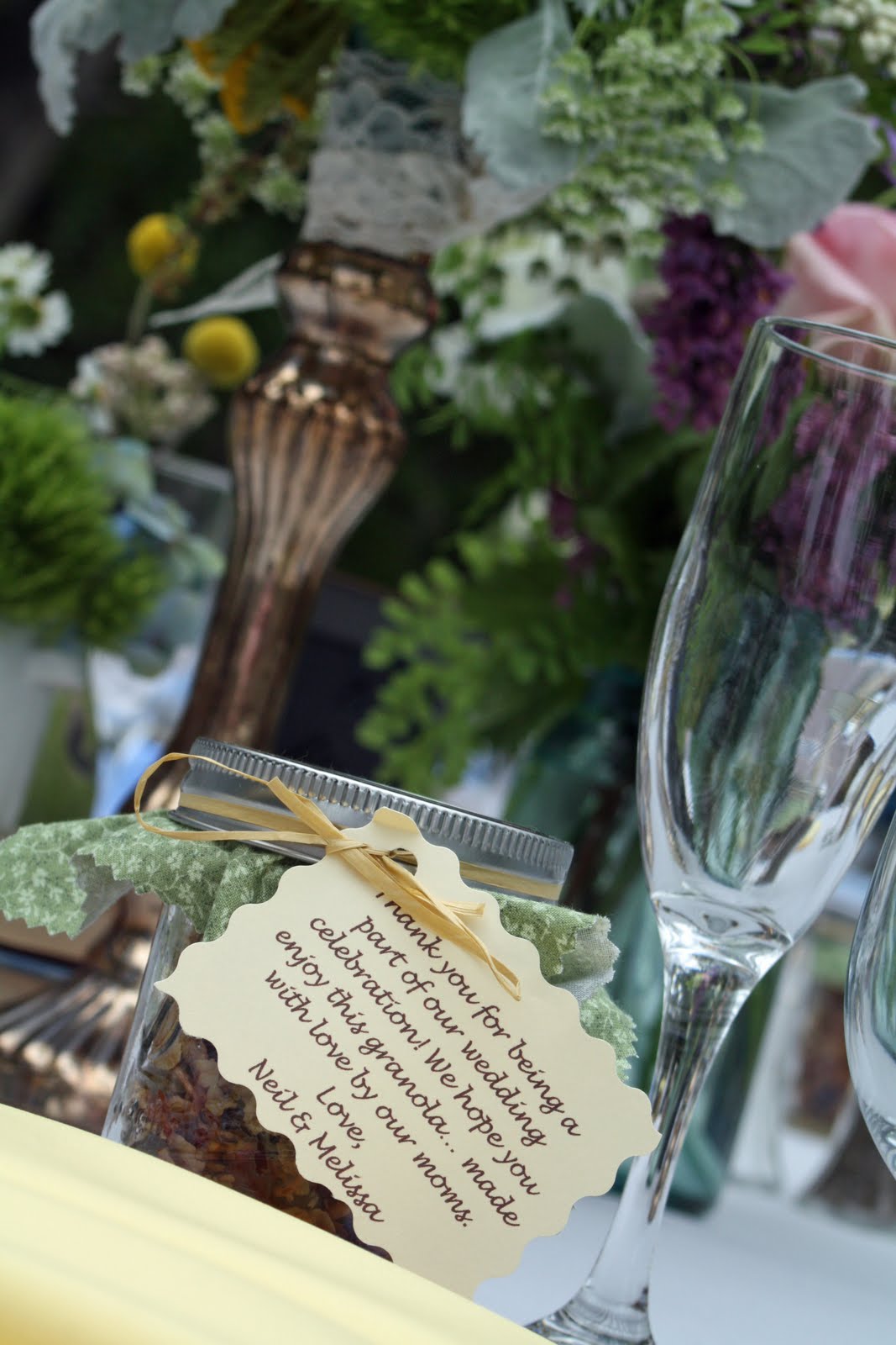 sparkle wedding cake stands The favors.. Homemade Granola courtesy of the Mother-of-the-Bride.