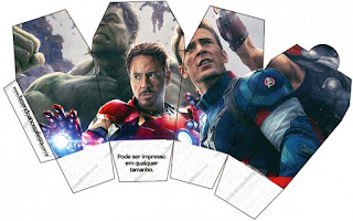 Avengers Party Free Printable Chinese Take Away Box.